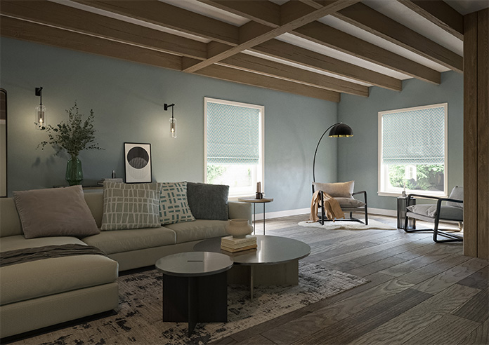 Chevron Stripe, Duckegg - Twist&Fit Roman Blind - Image 6